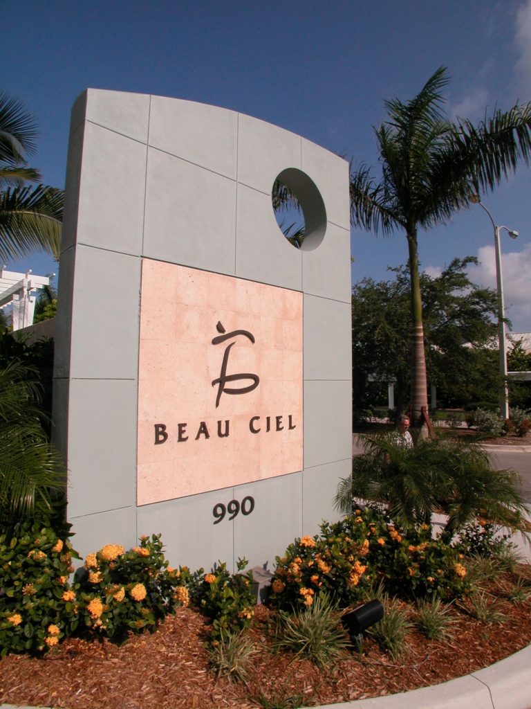 Beau Ciel Sarasota Entrance Sign