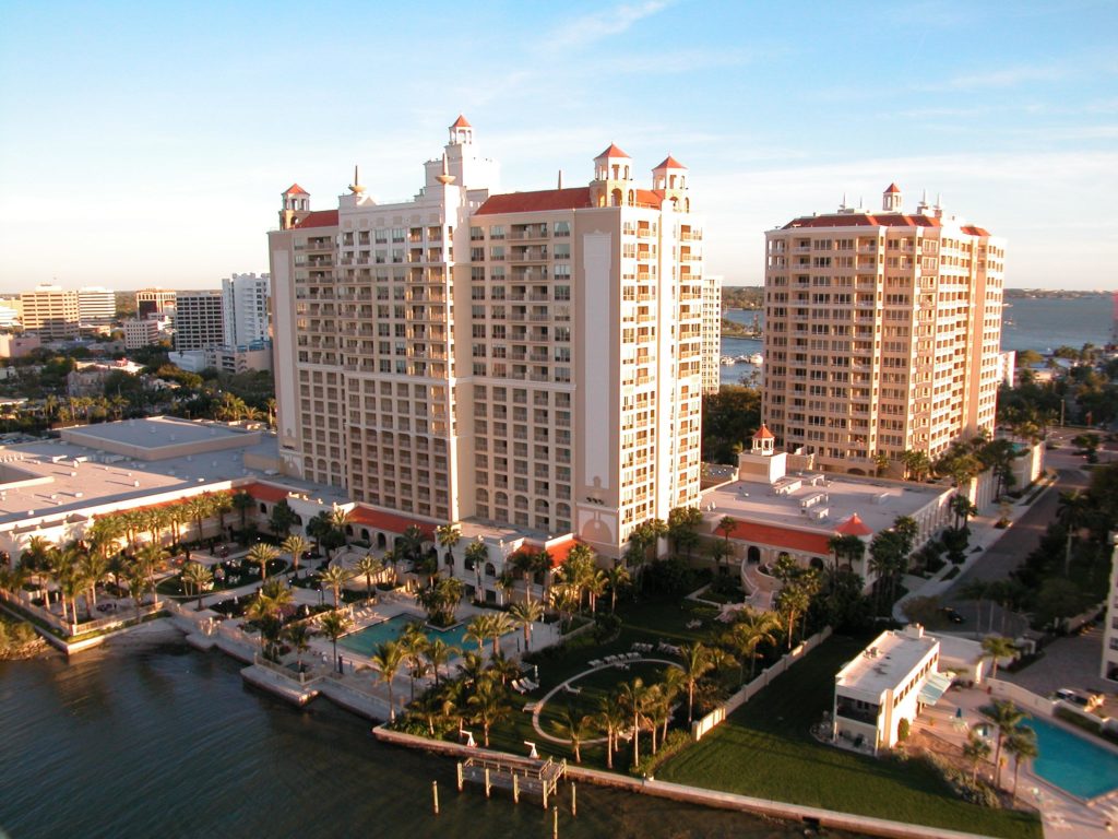 Ritz Carlton in Downtown Sarasota Condos for Sale Aerial