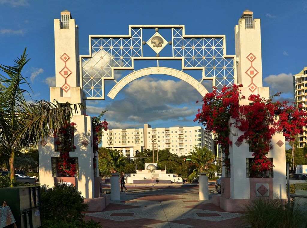 Bayfront Park in Sarasota Entrance Sign