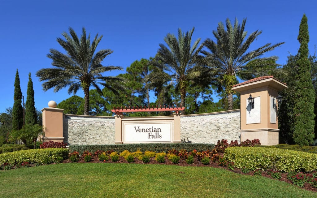 Venetian Falls in Venice Entrance Sign